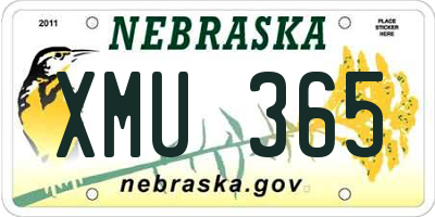 NE license plate XMU365