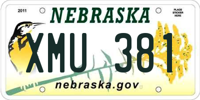 NE license plate XMU381