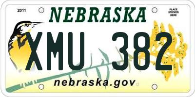 NE license plate XMU382