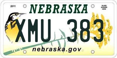 NE license plate XMU383