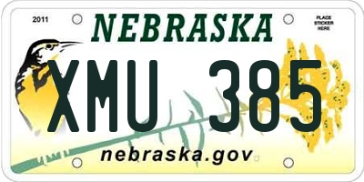 NE license plate XMU385