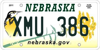 NE license plate XMU386