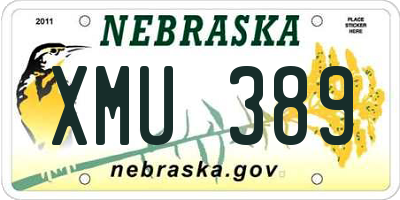 NE license plate XMU389