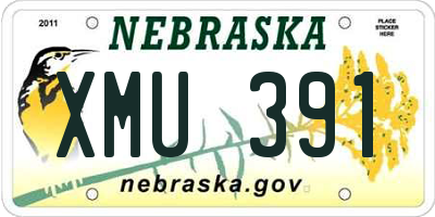NE license plate XMU391