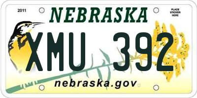 NE license plate XMU392