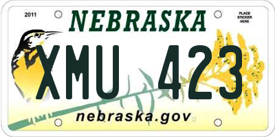NE license plate XMU423
