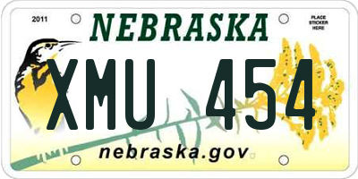 NE license plate XMU454