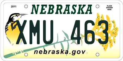 NE license plate XMU463