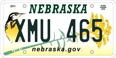 NE license plate XMU465