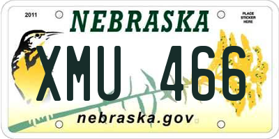 NE license plate XMU466