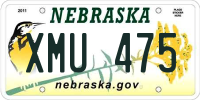 NE license plate XMU475