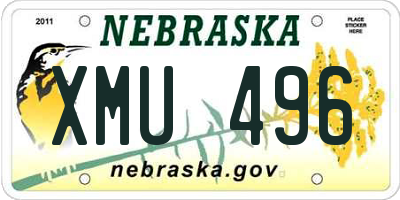 NE license plate XMU496