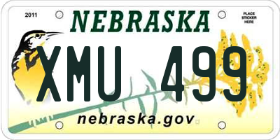 NE license plate XMU499