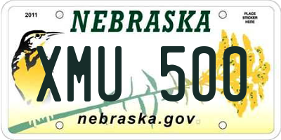NE license plate XMU500
