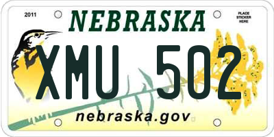 NE license plate XMU502
