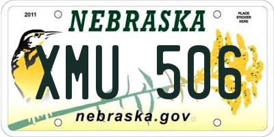 NE license plate XMU506