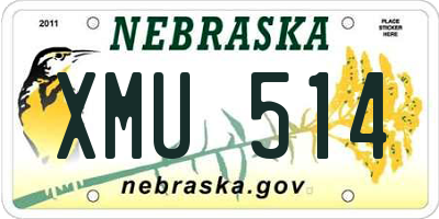 NE license plate XMU514