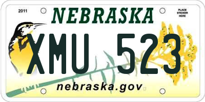 NE license plate XMU523