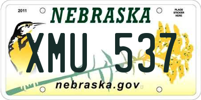 NE license plate XMU537