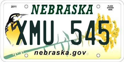 NE license plate XMU545