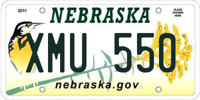 NE license plate XMU550