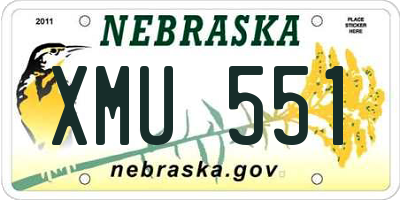 NE license plate XMU551