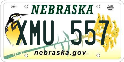 NE license plate XMU557