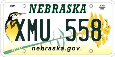 NE license plate XMU558