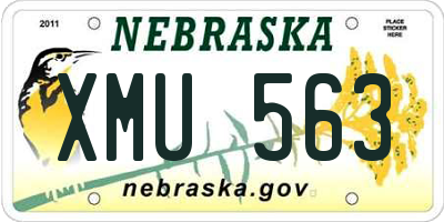 NE license plate XMU563