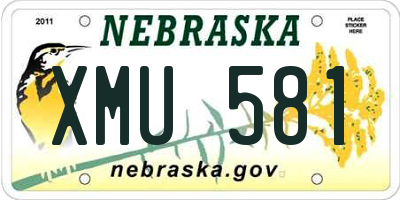 NE license plate XMU581