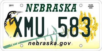 NE license plate XMU583