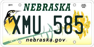 NE license plate XMU585
