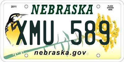 NE license plate XMU589