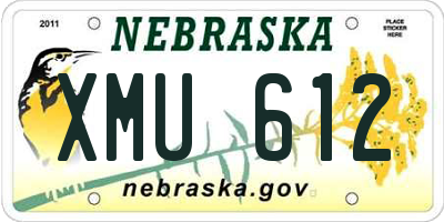 NE license plate XMU612