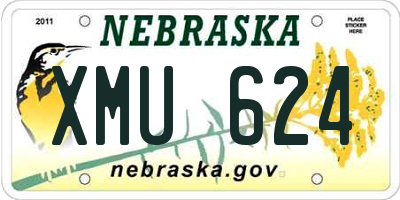 NE license plate XMU624