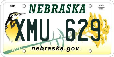 NE license plate XMU629