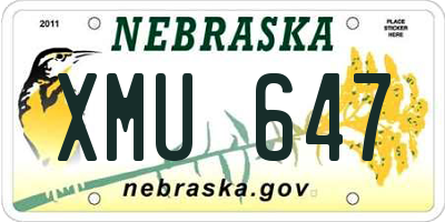 NE license plate XMU647