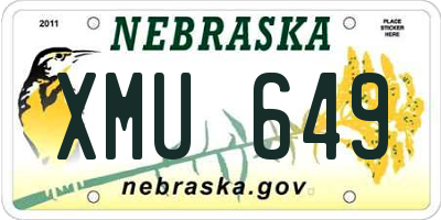 NE license plate XMU649