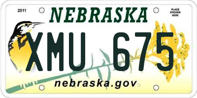 NE license plate XMU675