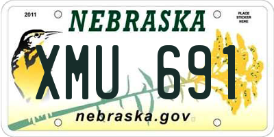 NE license plate XMU691