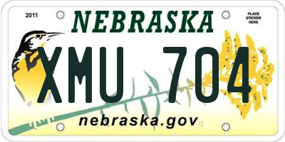NE license plate XMU704