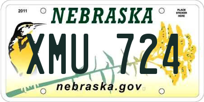 NE license plate XMU724