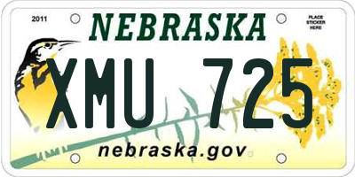 NE license plate XMU725