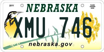NE license plate XMU746