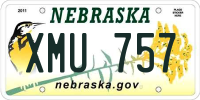 NE license plate XMU757