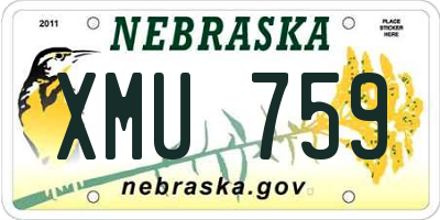 NE license plate XMU759