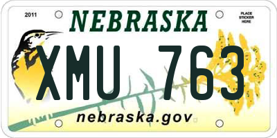 NE license plate XMU763