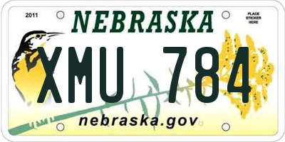 NE license plate XMU784