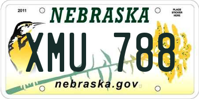 NE license plate XMU788