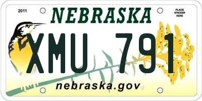 NE license plate XMU791